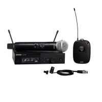 Shure slxd124e/85-h56. цифровая радиосистема shure с поясным передатчиком и петличным микрофоном wl185, кардиоида, 518-562 мгц