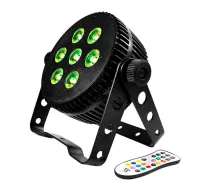 STAGE4 Q-PAR 7x10XA Светодиодный светильник сценических эффектов, LED PAR, со сменой цвета RGBА, источник света - 4-в-1 7x10 Вт RGBA, DMX-512 – 4/8 кан., строб, диммер, Master-slave/Auto/Sound, мощность 75 Вт, угол освещения 45 гр.,разъемы VDE in/out , ИК