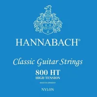 Classical guitar string set Hannabach E800HT - Traditional nylon classical guitar strings with with slightly muted trebles and silver-plated copper wound basses. Hard tension.