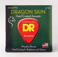 DR DSA-12/56 - струны для акустической гитары, Калибр: 12-56, Серия: DRAGON SKIN™, Обмотка: фосфористая бронза, Покрытие: есть
