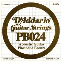 PB024 Phosphor Bronze Отдельная струна для акустической гитары, фосфорная бронза, .024, D'Addario