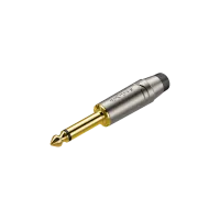 ROXTONE RJ2PP-BK-NG Разъем  jack 1/4" моно. Размер 118,4*14 Макс. диаметр кабеля: до 7мм, Цвет: серебренный
