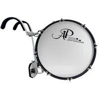 AP Percussion MB-2212 Барабан маршевый большой 22"х12" белый, черная фурнитура с держателем, колотушки