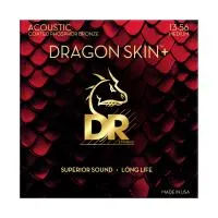 DR DAP-13 - струны для акустической гитары, Калибр: 13-56, Серия: DRAGON SKIN+™, Обмотка: фосфористая бронза, Покрытие: микротонкое