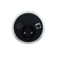 ABL 2F20F1B6- Встраиваемая розетка серии Port El с 1xHDMI и 1xRJ45 Cat6A, черная (2F200116)