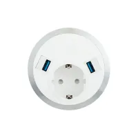 ABL 2F210107- Встраиваемая розетка серии Port El с 2xUSB-A 3.0, белая