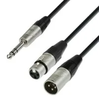 Adam Hall K4 YVMF 0180  аудиокабель 6,3 Jack Stereo-1 x XLR(M) 1 x XLR(F), REAN, 1,8м