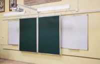 Polyglide рельсовая система polyglide slide mono-1 (4,8 м., рельсовые доски 100х150 меловые – 2 шт., настенные доски 100х120 меловые – 2 шт., кронштейн № 17 (230х1590) – 4 шт., стяжка 1060 – 4 шт.)