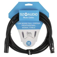 SZ-Audio XLRm - XLRf 3m Black - Кабели микрофонные