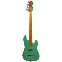 Markbass mb gv 4 gloxy val surf green cr mp  бас-гитара с чехлом, jj, активный преамп, цвет зеленый