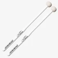 Ahead ABM1 Колотушка для бас-барабана длиной 14,25" x 1,25" головка, белая, для бас-барабана 16-18"
