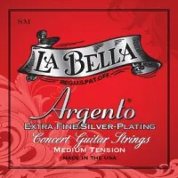 La Bella SM Argento струны для классической гитары. Профессиональные нейлоновые струны с посеребрённой обмоткой ручной работы. Среднее натяжение