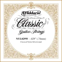 D'ADDARIO NYL033W Silver-plated Copper Classical Single String, .033 струны для классической гитары