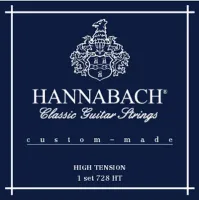 Classical guitar string set Hannabach E728HTC - The silver-plated bass thread is wound on elastic synthetic fiber. Carbon trebles. Hard tension.