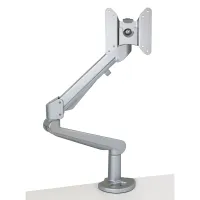 Kondator 438-LC50- Настольный шарнирный кронштейн серии STOCKHOLM для 1 монитора, с газопружинным амортизатором, макс. нагрузка 8 кг, зажим, серебристый