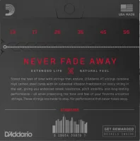 Комплект струн для акустической гитары d'addario xtabr1356 - струны для акустической гитары с стальными верхами ny и басами с бронзовой обмоткой 80/20 по шестигранной основе и обработкой xt. среднее натяжение, толщина .013-.056 дюйма