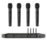 Fbw a4-vocal четырёхканальная вокальная радиосистема, a140r+4xa100ht, 512-562мгц, fm-модуляция, 2/10/30мвт, 3 уровня squelch, индикация батареи, 50гц-15кгц