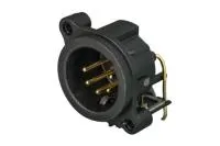 Neutrik NC5MAH Разъем XLR панельный, 5 контактов, штекер, горизонт., в ПП, тип-A, земля-корпус-панель соединены