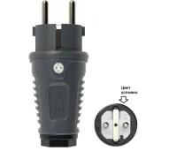 PCE Вилка кабельная 16A/250V/2P+E/IP54 корпус серый, маркер черный 0511-gs