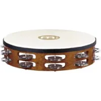 Meinl tah2ab  тамбурин деревянный 10" traditional, двухрядный, джинглы стальные, кожанная мембрана
