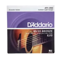 D"ADDARIO EJ13 80/20 BRONZE CUSTOM LIGHT 11-52 струны для акустической гитары, бронза, 11-52