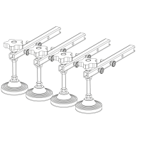 RCF STCK-KIT 004 Комплект из 4-ех регулируемых по высоте ножек транспортных тележек для GTX и GTS.