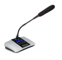 Qtex QCM W6214DL- Микрофонный пульт делегата, микрофон «гусиная шея» с ЖК-дисплеем, серебристый