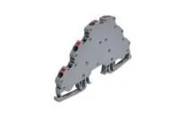 Клемма трехуровневая пружинная синяя ONKA OPK-3K 4 1020186/1885 4мм2  32А 750В ширина 6,7мм Б7551