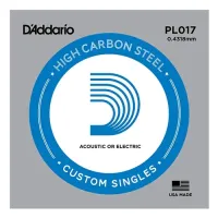 D`addario pl017  отдельная струна , 017" из стали без обмотки для акустической и электрической гитары
