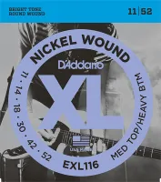 EXL116 XL NICKEL WOUND Струны для электрогитары Meduim Top/Heavy Bottom 11-52 D`Addario