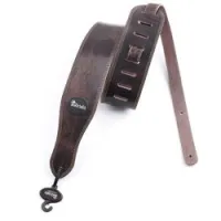 Blacksmith ls-2208 brown  ремень для гитары, кожа, 70 мм, коричневый, толстый, со стяжком, кругл кон