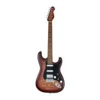 Mooer msc20 pro amber brown  электрогитара с чехлом, форма стратокастер, hss, цвет коричневый