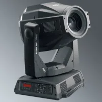 CLAY PAKY ALPHA SPOT EASY 1200 Прибор "Moving Head". Параметры вращения: Pan 450° 4,0 сек (360°) Tilt 252° 3,2 сек (252°). Цветовая система CMY. Строб\шаттер. Диммер от 0-100% на отдельном канале. Управление по протоколу DMX512. В комплекте с лампой HTI 1