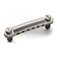 SCHALLER STOP TAILPIECE SP (арт. 12050700) - фиксируемый струнодержатель для бриджей STM и GTM серий, регулируется по высоте, установочные винты и гайки в комплекте, отделка: SatinPearl, полированный, размеры 101x17x12, размеры отверстий 11 мм. (Старый ар