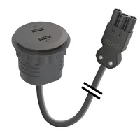 Kondator 935-PM51-GST- Встраиваемая розетка для монтажа в стол с 2 разъемами USB, цвет черный