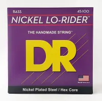 DR NMLH-45 - струны для 4-струнной бас-гитары, Калибр: 45-100, Серия: NICKEL LO-RIDER™, Обмотка: никелированая сталь, Покрытие: нет