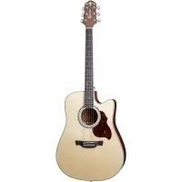 Crafter de-8/nc  электроакустическая гитара drednought, массив ели энгельмана, цвет нат., с чехлом