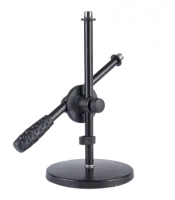 Lux Sound MS031 Стойка микрофонная настольная типа "журавль", 22см, бум 27см держатель для кабеля, тяжелое круглое основание из стали