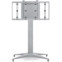 Euromet 08851 - Напольная стойка для LCD/плазменной панели, от 55" до 65", VESA стандарт, с регулировкой крепления, 4 колеса, полка в комплекте, цвет серый
