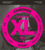 ECB81 Chromes Комплект струн для бас-гитары, Light, 45-100, Long Scale, D'Addario