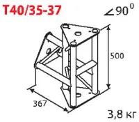 ИМЛАЙТ T40/35-37 Стыковочный узел для 3-х ферм под 90 градусов, d40х2 \ d16х2мм.