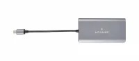 Переходник [91-00015799] Kramer Electronics [KDOCK-2] USB 3.1 тип C вилка на HDMI розетку, Ethernet розеткуразъемы для карт SD, 2хUSB 3.0 розетку и розетку USB 3.1 Type-C для зарядки мобильных устройств