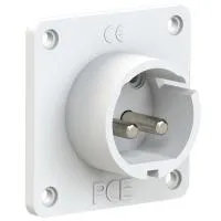 PCE Вилка встраиваемая 32A/24-42V/2P/IP44, никелированные контакты, фланец 70x70 692-10v