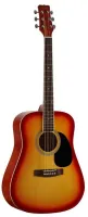 MARTINEZ W - 11 / CS «Вестерн» , верхняя , нижняя дека и обечайка - липа , накладка - палисандр, цвет cherry sunburst