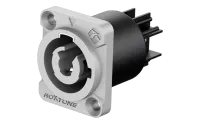 ROXTONE RAC3MPO Grey Разъем панельный типа powercon(Out), контакт: посеребренная бронза, 3-х контактный, Цвет: Серый.