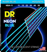 DR NBA-11 - струны для акустической гитары, Калибр: 11-50, Серия: HI-DEF NEON™, Обмотка: посеребрёная медь, Покрытие: люминесцентное