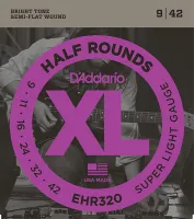 EHR320 Half Round Комплект струн для электрогитары, Super Light, 9-42, D'Addario