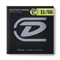 Dunlop den1156dc electric nickel performance+  струны для электрогитары, drop c, никель 11-56