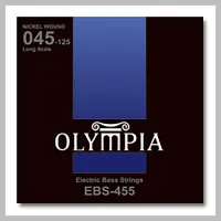 Olympia EBS 455 Nickel Wound струны для 5-ти струнных бас гитар, натяжение Light, калибры струн .045w, .065w, .080w, .100w, .125w, мензура Long