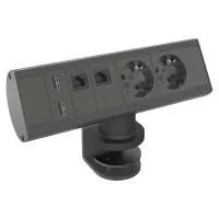 FORMING FUNCTION 9102000502- Розеточная станция серии Axessline с 2 розетками, 2хRJ45 и 2xUSB, черная